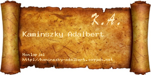 Kaminszky Adalbert névjegykártya